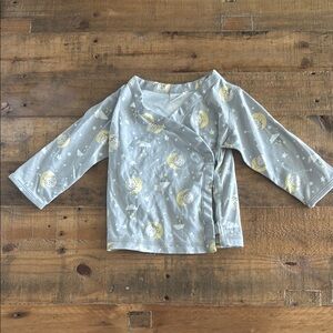 Hanna Andersson Long Sleeve Gray and Yellow Organic Pima Cotton Shirt NWT